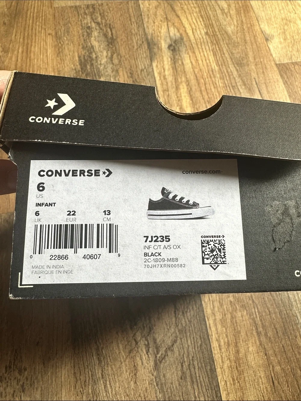 Converse Kids Black & White Low Top Sneakers